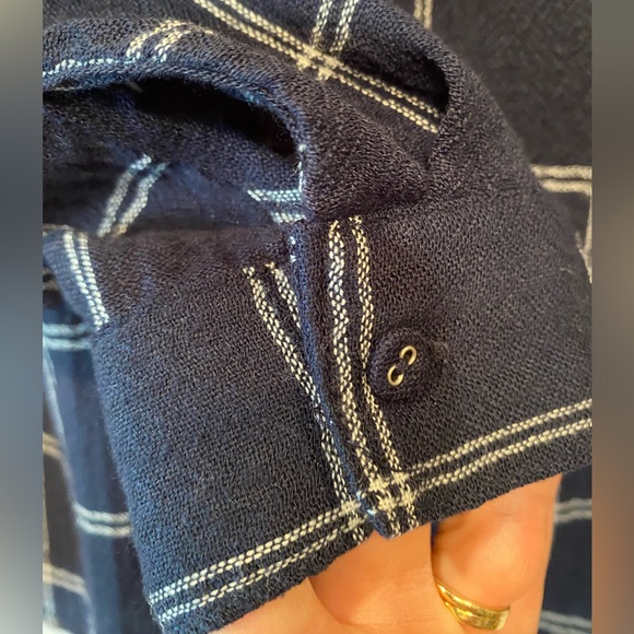 Skies are Blue. Size S. Navy with cream box stripes. - Picture 3 of 5